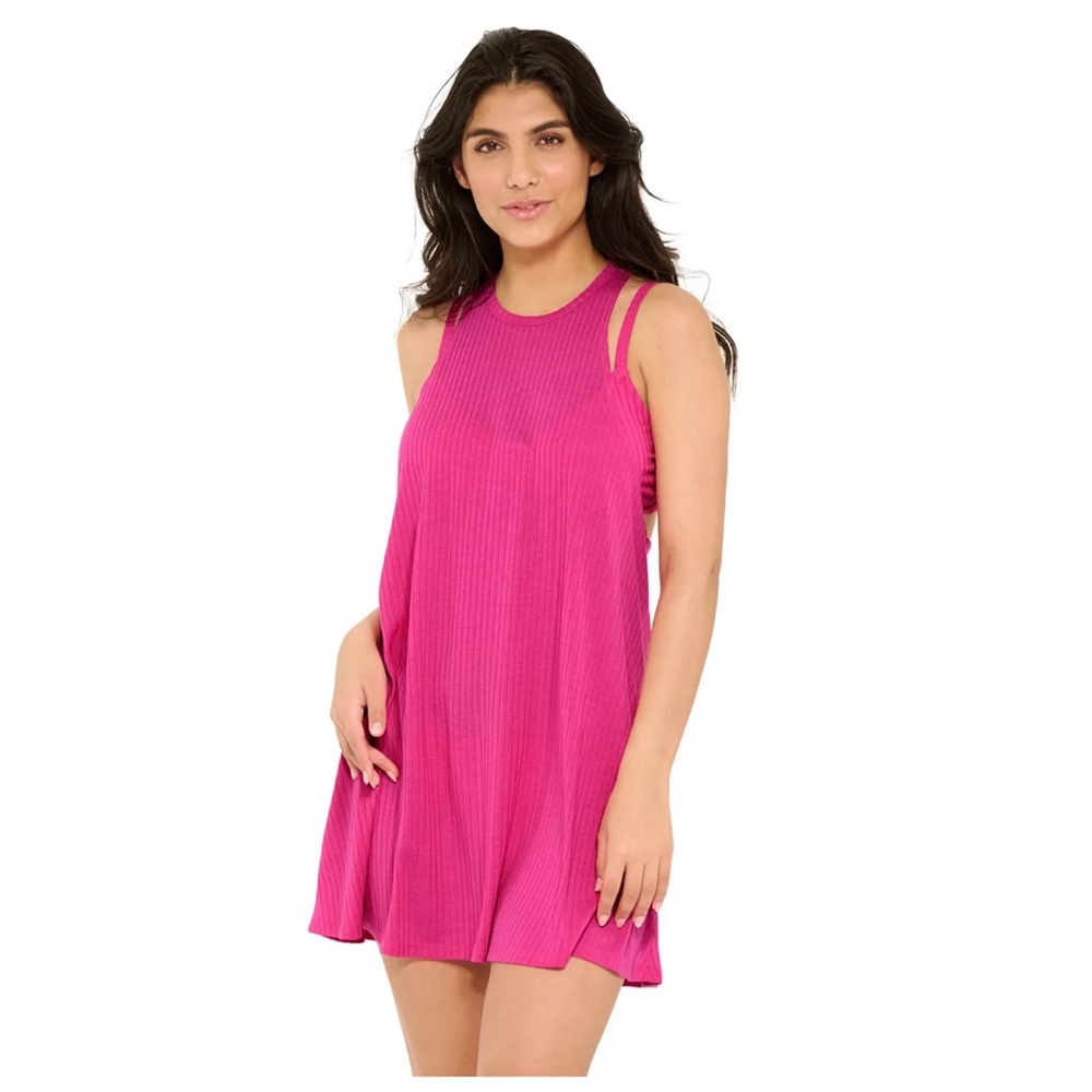 Freshwater Bathing Suit Cover Up Twist Back Short Dress Size L Cabana Pink - Picture 2 of 13